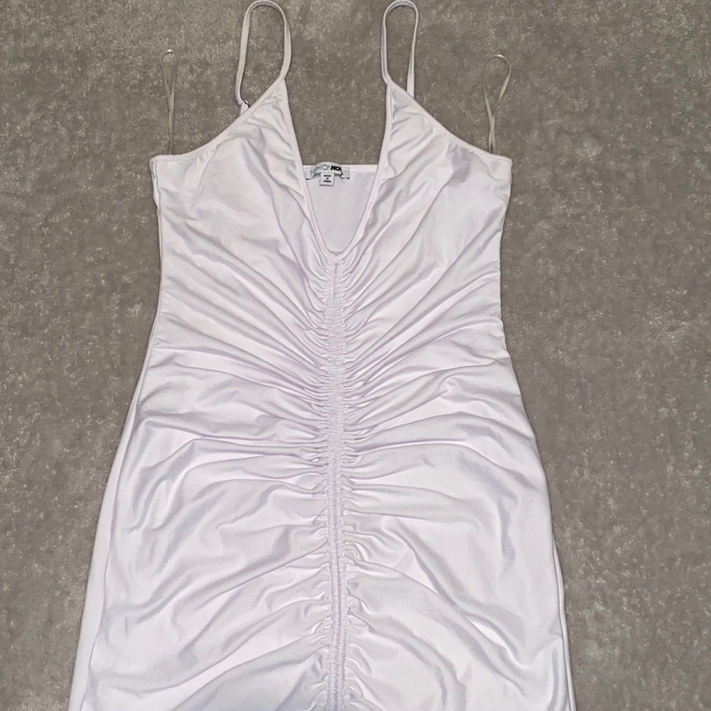 White Ruched Dress